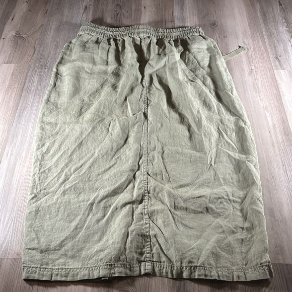 Nicole Miller 100% Linen Utility Cargo Skirt Sage Green Size XL - Picture 9 of 9
